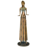 Besondere Bronzefrau - Kunstskulptur aus Handwerk - Tänzerin im Blumenkleid Besondere Bronzefrau - Kunstskulptur aus Handwerk - Tänzerin im Blumenkleid von Gartentraum.de