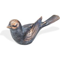 Besondere Gartendeko - kleiner Bronze Vogel - Vogel Lano / Bronze Patina grün von Gartentraum.de