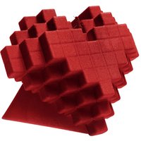 Besondere Herz Dekofigur - vegane Kerze im Pixel Design - Pixel Hearth / Rot von Gartentraum.de
