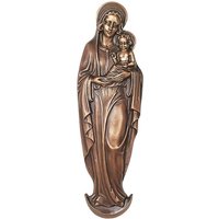 Besondere Metall Wandskulptur - Maria mit Kind - Madonna Santo / Aluminium dunkelgrau von Gartentraum.de