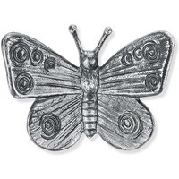 Besondere Wanddeko Schmetterling aus Metall - Schmetterling Bea / Aluminium hellgrau von Gartentraum.de