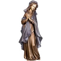 Betende Mariaskulptur Aluminium oder Bronze - Madonna Ida / 40x18x14cm (HxBxT) / Bronze braun von Gartentraum.de