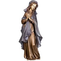 Betende Mariaskulptur Aluminium oder Bronze - Madonna Ida / 49x20x15cm (HxBxT) / Aluminium grau von Gartentraum.de