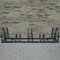 Bike-Ständer aus Metall für fünf Fahrräder - Salbjörg / Grau von Gartentraum.de