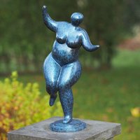 Blaue Frau Figur korpulent aus Bronze - Pania von Gartentraum.de