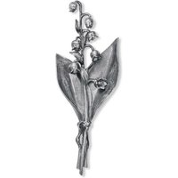 Blumenornament aus Metall als Wanddeko - Maiglöckchen / Aluminium hellgrau von Gartentraum.de