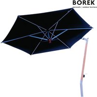 Borek Design Sonnenschirm - Aluminium & Teakholz - Kurbelsystem - mit Ständer - Ischia Sonnenschirm teak / Ecru / 340cm von Gartentraum.de