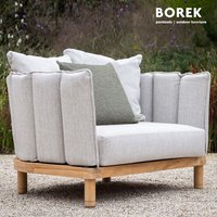 Borek Garten Loungesessel inklusive  Sitz- und Dekokissen - verschiedene Farben - Softline Loungechair / Beige von Gartentraum.de