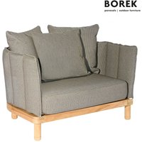 Borek Garten Loungesessel inklusive  Sitz- und Dekokissen - verschiedene Farben - Softline Loungechair / Braun von Gartentraum.de