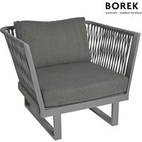 Borek Gartensessel in grau/weiß Rope-Optik - Altea Sessel / Grau von Gartentraum.de
