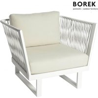Borek Gartensessel in grau/weiß Rope-Optik - Altea Sessel / Weiß von Gartentraum.de