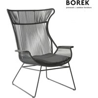 Borek Wing chair aus Ardenza-Rope - anthrazit - Hochlehner Silves von Gartentraum.de