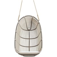 Brauner Geflecht-Hängesessel für den Garten aus Alu Rattan - Hängesessel Erla / White von Gartentraum.de