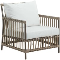 Brauner Outdoor Loungechair aus Alu Rattan für die Sitzecke - Loungechair Caya / Black von Gartentraum.de