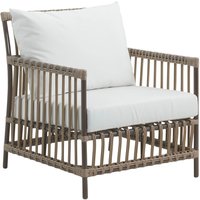 Brauner Outdoor Loungechair aus Alu Rattan für die Sitzecke - Loungechair Caya / Michelangelo Taupe von Gartentraum.de