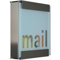 Briefkasten modern mit Aufschrift - Glas & Edelstahl - Artemis von Gartentraum.de