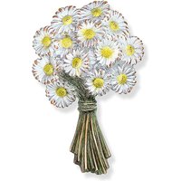 Bronze/Alu Blumenstrauß als Wanddeko - Gänseblümchen / Aluminium dunkelgrau von Gartentraum.de