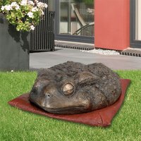 Bronze Kröten-Tierfigur aus limitierter Edition - Kröte auf Kissen von Gartentraum.de