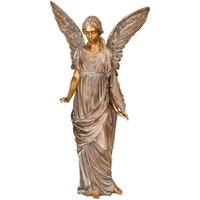 Bronze Standfigur Engel mit Feder - Angelo Fronda / Bronze Patina Wachsguss von Gartentraum.de