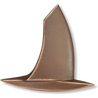 Bronze oder Aluminium Boot als Wanddekoration - Segelboot Relief / Aluminium grau von Gartentraum.de