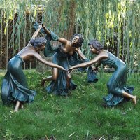 Bronzefrauen tanzend als Gartenskulptur - Tanzende Frauen von Gartentraum.de