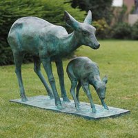 Bronzeskulptur Reh mit Kitz - lebensgroß - Rehfamilie Bronzeskulptur Reh mit Kitz - lebensgroß - Rehfamilie von Gartentraum.de