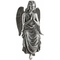 Bronzestatue - Betender Engel zum Hinsetzen - Engel Donna / Grau von Gartentraum.de