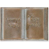 Buch aus Bronze mit italienischer Inschrift - Buch Italiae / 10x7cm (HxBxT) / Bronze dunkelbraun von Gartentraum.de