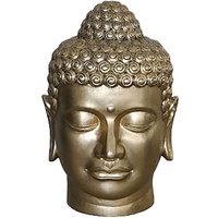 Buddha Kopf - Deko aus Polystone - Gold - Indoor - Abud / 51x37 (HxDm) von Gartentraum.de