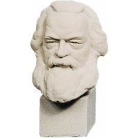 Büste des Philosophen Karl Marx mit Sockel - Steinguss - Pria / Antikgrau von Gartentraum.de