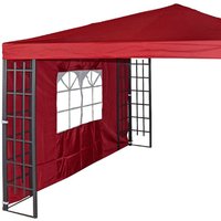 Bunte Pavillon Polyester Seitenwände 3x1,9m - Pavillonwand Heronus / Rot von Gartentraum.de