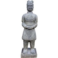 Chinesische Steinguss Krieger-Skulptur für die Gartengestaltung - Fuwu / 175x50x40cm (HxBxT) von Gartentraum.de