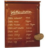 Deko Schild mit Wetterstation - Rost Metall - Taivas von Gartentraum.de