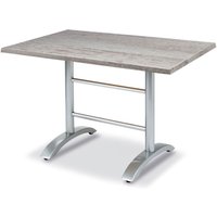 Dekor Gartentisch 120cm mit silbernem Gestell - Ligu Tisch Silber / mit Altholzoptik von Gartentraum.de