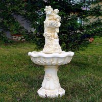 Dekorativer Steinguss Gartenbrunnen mit Junge und Mädchen bei der Weinernte - Tarcisio / Tyrolia von Gartentraum.de