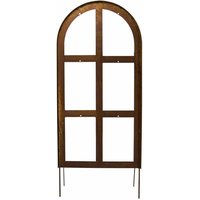 Dekoratives Rost Metall Fenster mit Halbbogen für den Garten - Panorama Finestre / Fenster von Gartentraum.de