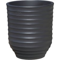 Design Pflanzgefäß für draußen - rund - anthrazit - Steinzeug - Ventus Niger / 30x35cm (DmxH) von Gartentraum.de