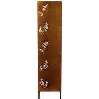 Design Sichtschutz aus Edelrost mit Blatt Motiv - Sichtschutz Palma / 140x35cm (HxB) von Gartentraum.de