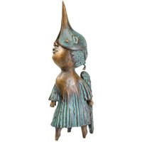 Designer Engelfigur mit Vogelmaske aus Bronze - Der Himmeltraum von Gartentraum.de