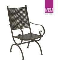 Designer-Sessel für Garten - MBM - Metall/Eisen - dunkel - Sessel Romeo Elegance / mit Sitzkissen Natur von Gartentraum.de