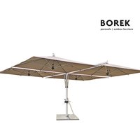 Doppel-Sonnenschirm - Ampelschirm XXL - 7x7m - Kurbel-System - Quattro Sonnenschirm / Taupe von Gartentraum.de