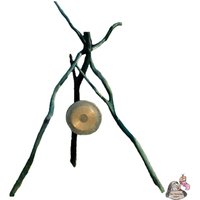 Drei farbige Robinien Holzstangen als Gong Halterung - Gestell für Gong von Gartentraum.de