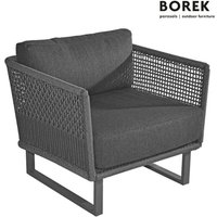 Dunkelgrauer Borek Gartensessel aus Aluminium mit Polstern - Morella Gartensessel / mit Schutzhülle von Gartentraum.de