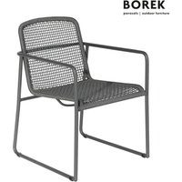 Dunkelgrauer Borek Outdoor Stuhl aus Aluminium mit Armlehnen - Mira Stuhl / ohne Sitzkissen von Gartentraum.de