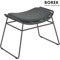 Dunkelgrauer Outdoor-Hocker mit Auflage - Hocker Silves von Gartentraum.de