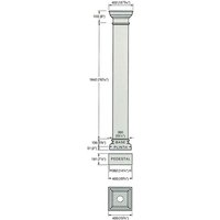 Eckige Steinsäule im toskanischen Design mit Kapitell - Lurminburgh / Portland Weiß von Gartentraum.de