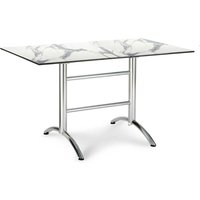 Eckiger 130cm Klapptisch aus Aluminium und HPL - Tisch Clarere / Marmor von Gartentraum.de