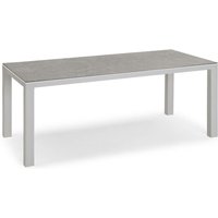 Eckiger Aluminium-Tisch mit Keramik-Platte - Tisch Vidru / 74,5x160x90cm (HxBxT) / Anthrazit/Silber von Gartentraum.de