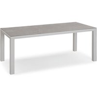 Eckiger Aluminium-Tisch mit Keramik-Platte - Tisch Vidru / 74,5x210x90cm (HxBxT) / Anthrazit/Silber von Gartentraum.de