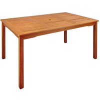 Eckiger Holztisch für Balkon und Garten mit Schirmloch - 135 cm - Corymbia Tisch von Gartentraum.de
